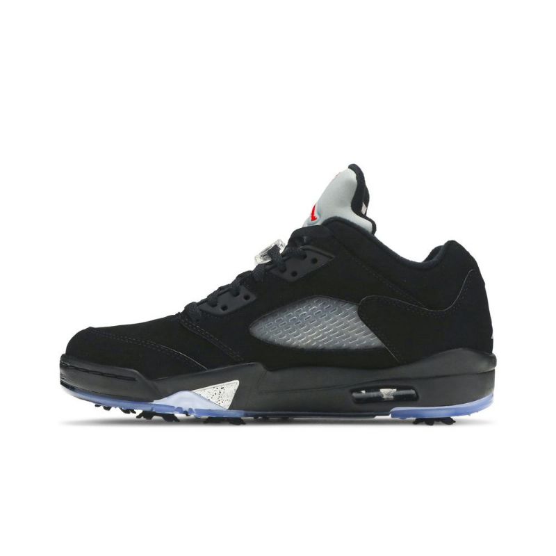Air Jordan 5 Low Golf Mustat Hopeanpunaiset Miesten Kengät
