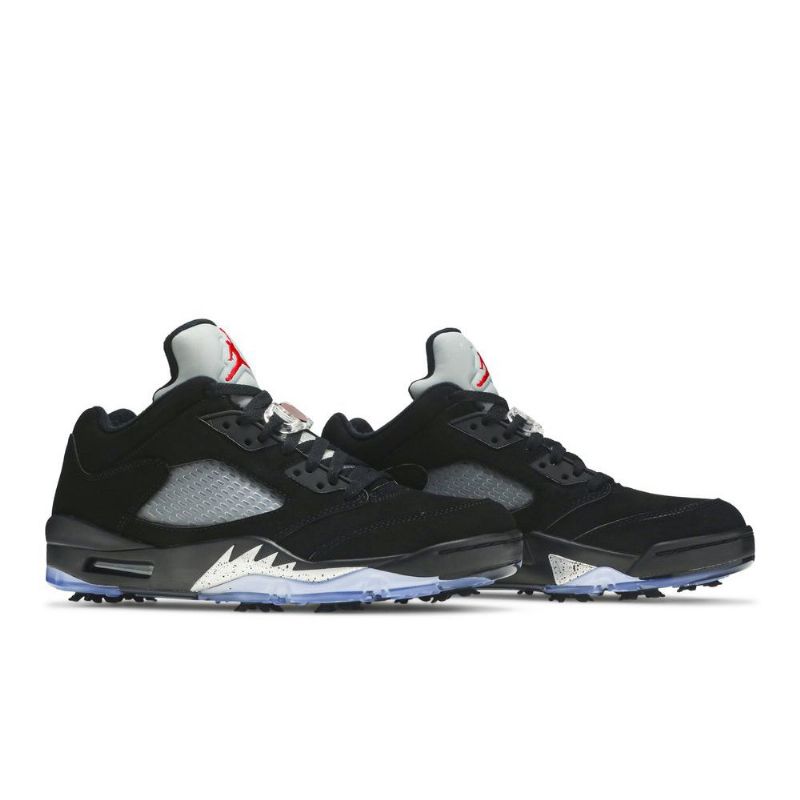 Air Jordan 5 Low Golf Mustat Hopeanpunaiset Miesten Kengät