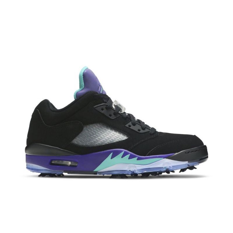 Air Jordan 5 Low Golf Mustat Purppura Vihreä Hopea Miesten Kengät