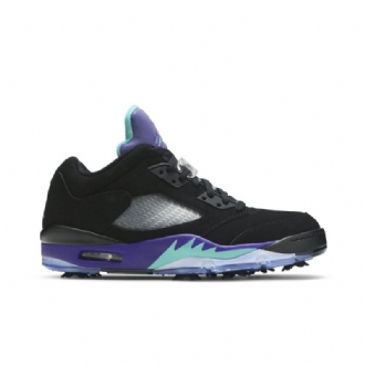 Air Jordan 5 Low Golf Mustat Purppura Vihreä Hopea Miesten Kengät