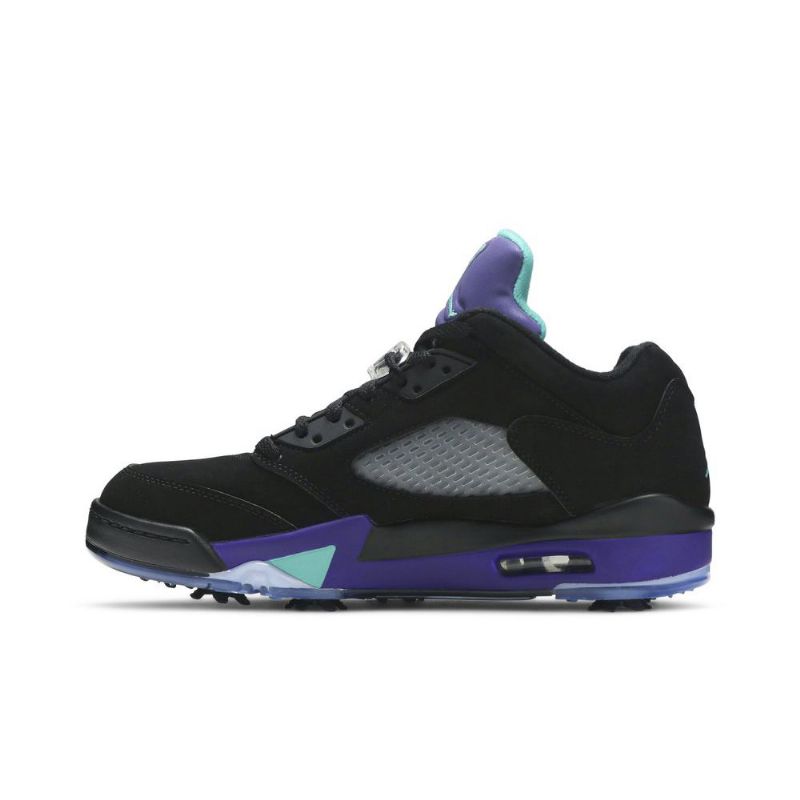 Air Jordan 5 Low Golf Mustat Purppura Vihreä Hopea Miesten Kengät