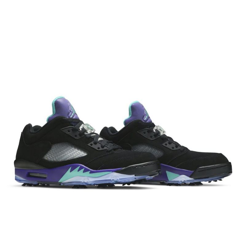 Air Jordan 5 Low Golf Mustat Purppura Vihreä Hopea Miesten Kengät