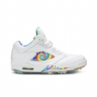 Air Jordan 5 Low Golf Valkoiset Moniväriset Miesten Kengät