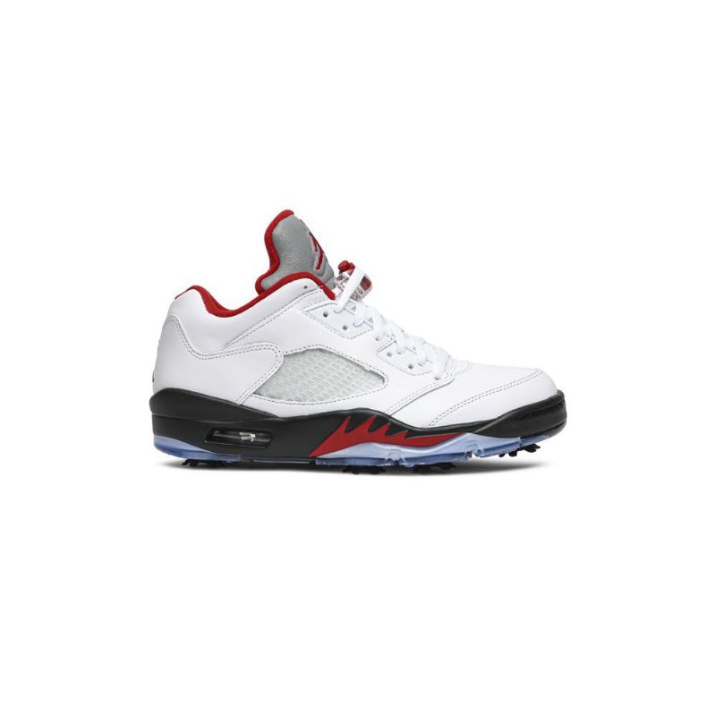 Air Jordan 5 Low Golf Valkoiset Musta Punaiset Hopeat Miesten Kengät