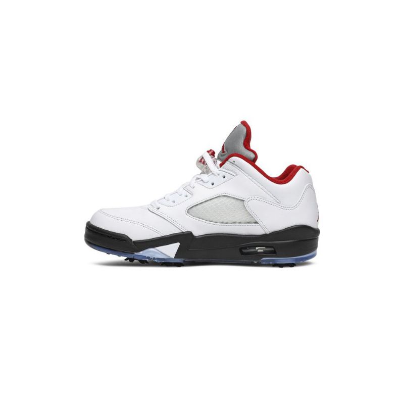 Air Jordan 5 Low Golf Valkoiset Musta Punaiset Hopeat Miesten Kengät