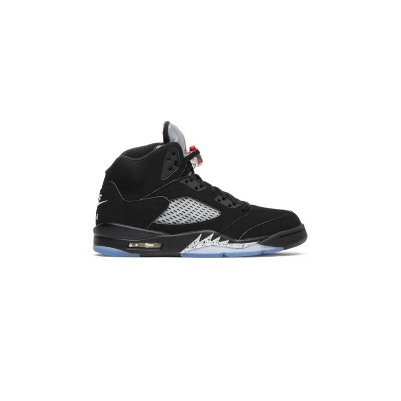 Air Jordan 5 Og Mustat Hopeanpunaiset Miesten Kengät