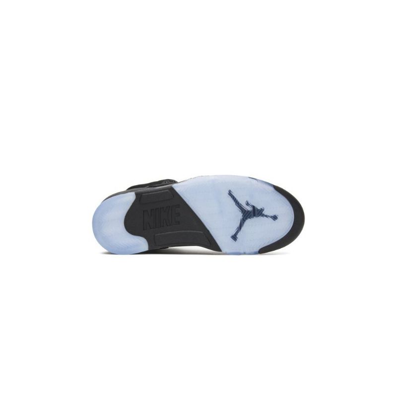 Air Jordan 5 Og Mustat Hopeanpunaiset Miesten Kengät