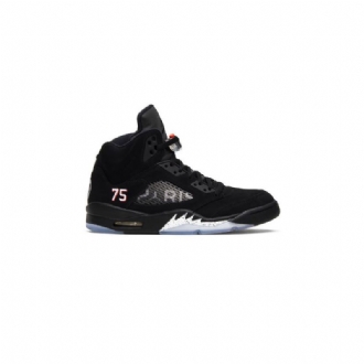 Air Jordan 5 Paris Saint-germain Retro Musta Punainen Valkoinen Miesten Kengät