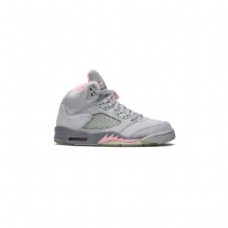 Air Jordan 5 Retro Hopea Vaaleanpunainen Harmaa Naisten Kengät