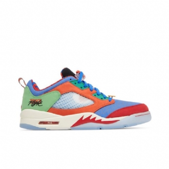 Air Jordan 5 Retro Matala Sininen Oranssi Punainen Vihreä Miesten Kengät