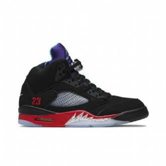 Air Jordan 5 Retro Musta Punainen Violetti Hopea Vihreä Miesten Kengät
