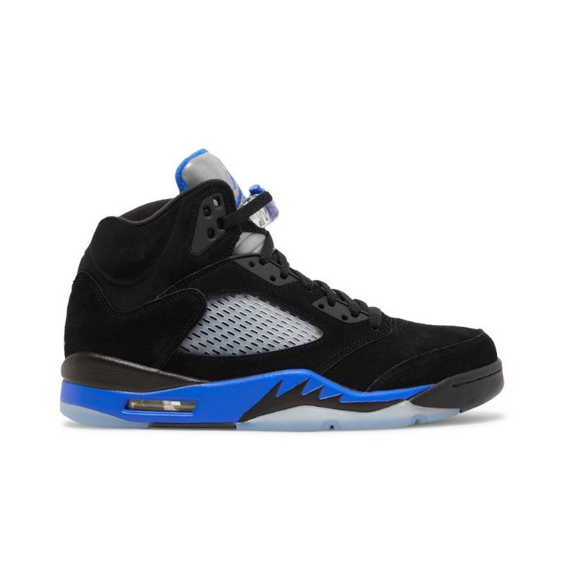 Air Jordan 5 Retro Mustat Sininen Hopea Miesten Kengät