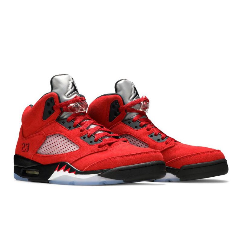 Air Jordan 5 Retro Punainen Musta Hopea Miesten Kengät