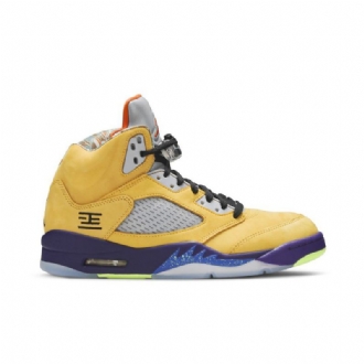 Air Jordan 5 Retro Se Keltainen Punainen Harmaa Purppura Miesten Kengät
