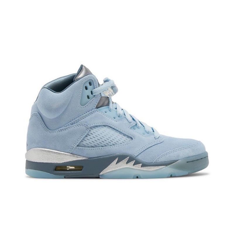 Air Jordan 5 Retro Sininen Hopea Valkoinen Naisten Kengät
