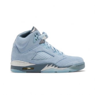 Air Jordan 5 Retro Sininen Hopea Valkoinen Naisten Kengät