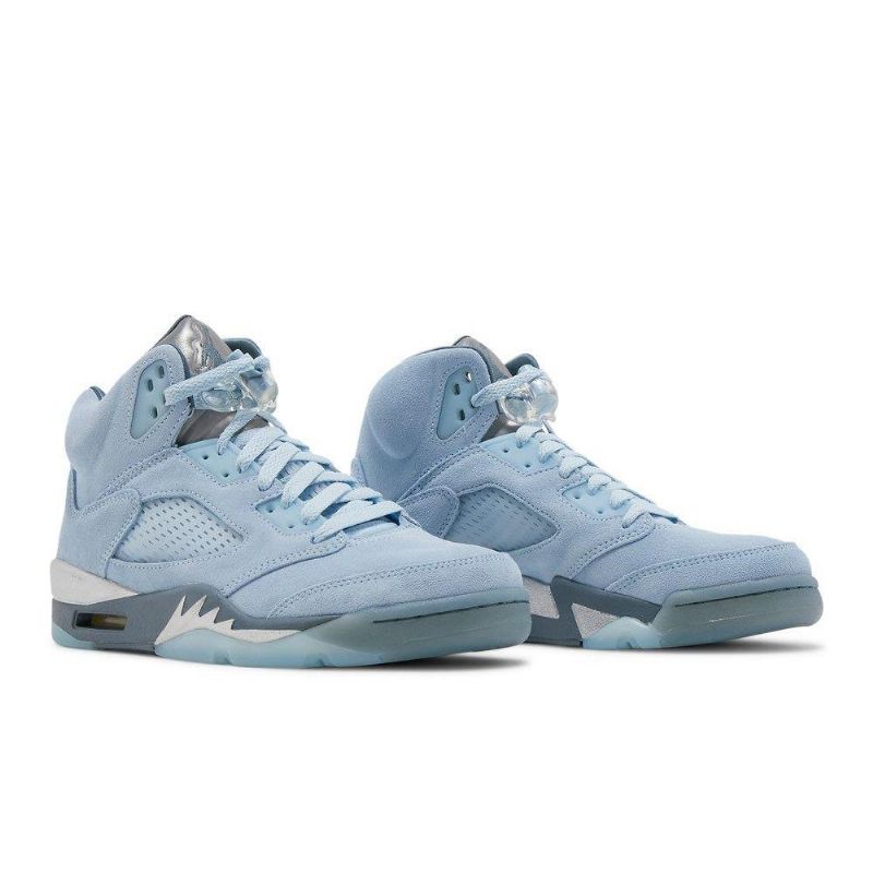 Air Jordan 5 Retro Sininen Hopea Valkoinen Naisten Kengät