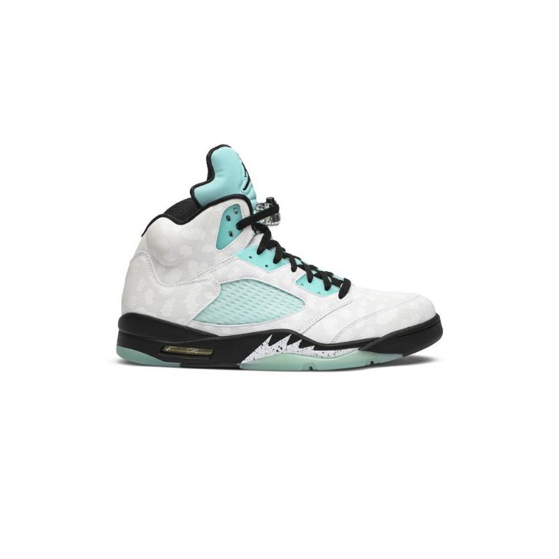 Air Jordan 5 Retro Valkoinen Musta Vihreä Miesten Kengät