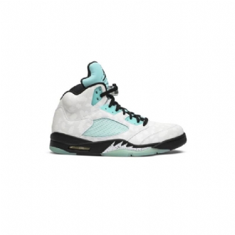 Air Jordan 5 Retro Valkoinen Musta Vihreä Miesten Kengät
