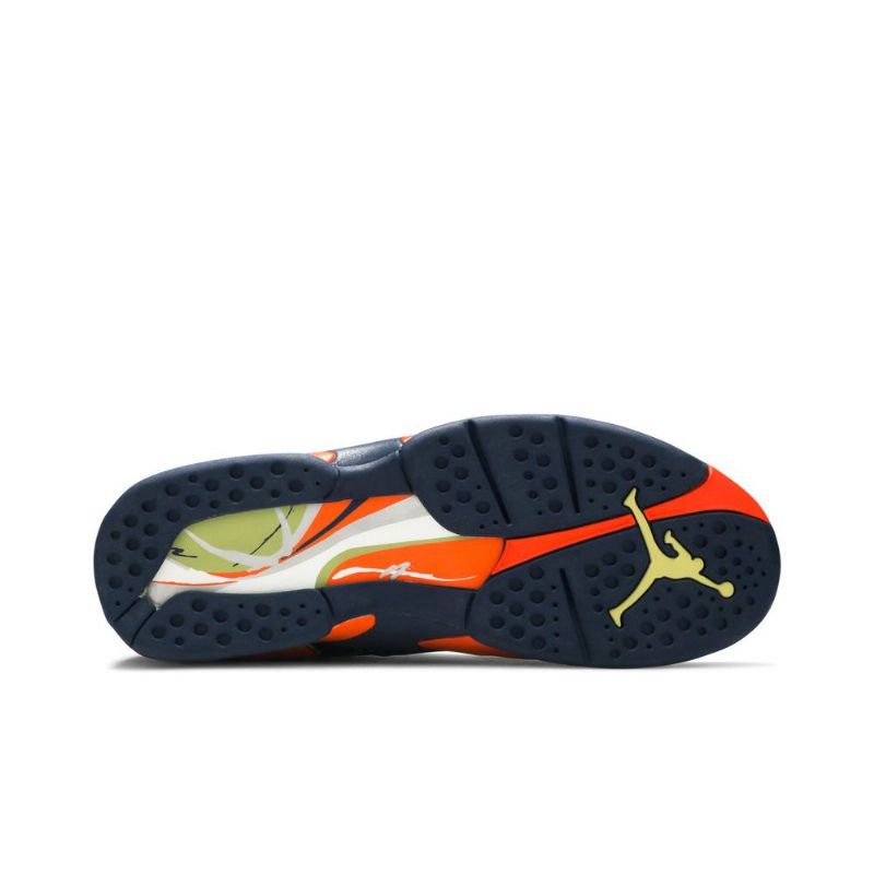 Air Jordan 8 Retro Ls Tummansininen Oranssi Vihreä Miesten Kengät