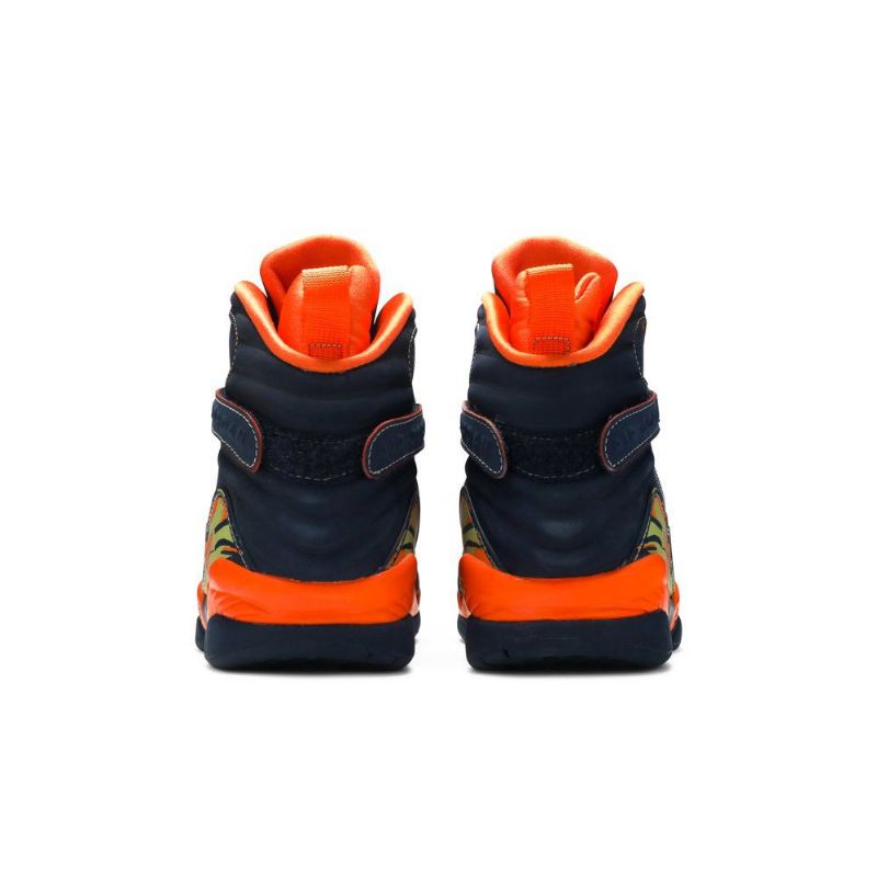 Air Jordan 8 Retro Ls Tummansininen Oranssi Vihreä Miesten Kengät