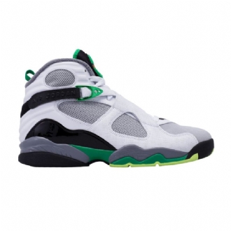 Air Jordan 8 Retro Pe Valkoinen Harmaa Musta Vihreä Miesten Kengät