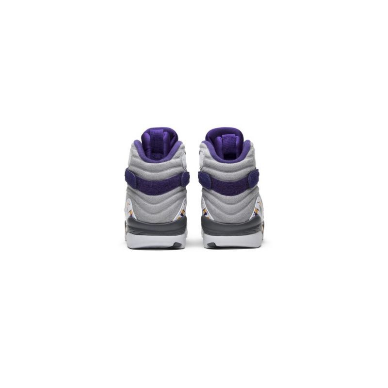 Air Jordan 8 Retro Pe Valkoinen Harmaa Purppurakeltainen Miesten Kengät