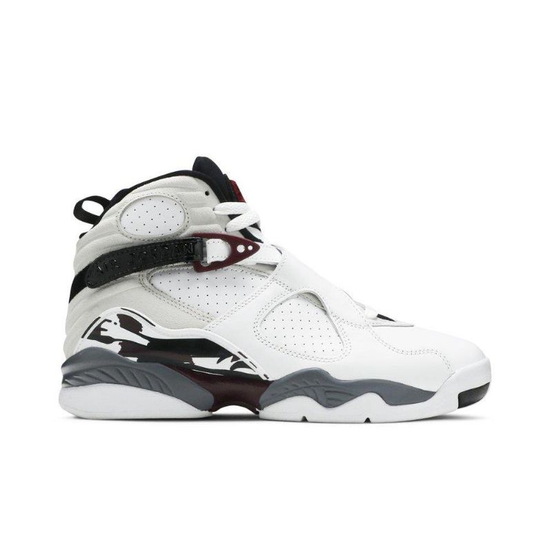Air Jordan 8 Retro Valkoinen Musta Harmaa Bordeaux Naisten Kengät