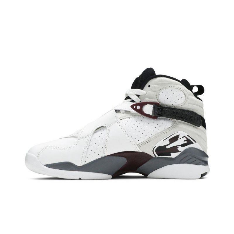 Air Jordan 8 Retro Valkoinen Musta Harmaa Bordeaux Naisten Kengät