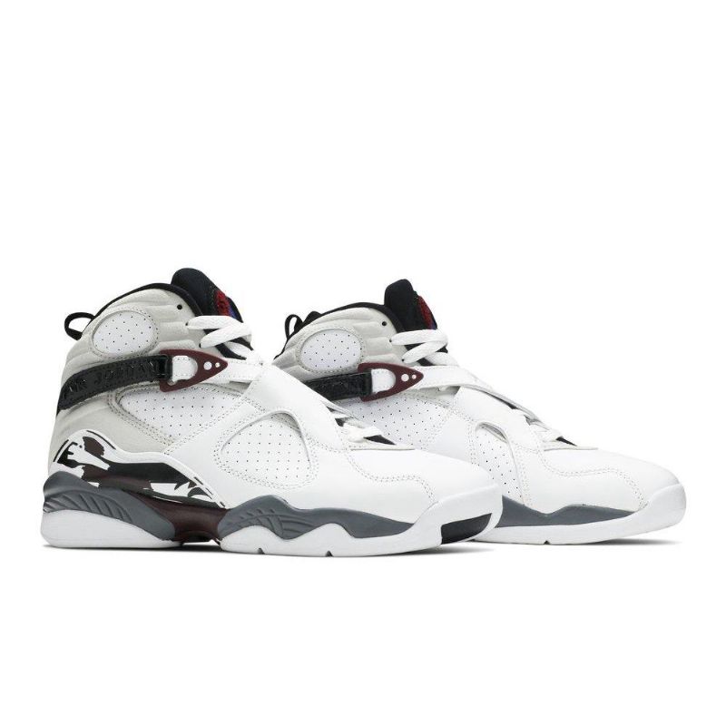 Air Jordan 8 Retro Valkoinen Musta Harmaa Bordeaux Naisten Kengät
