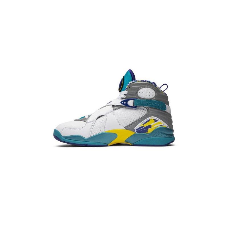 Air Jordan 8 Retro Valkoinen Sininen Harmaa Keltainen Naisten Kengät