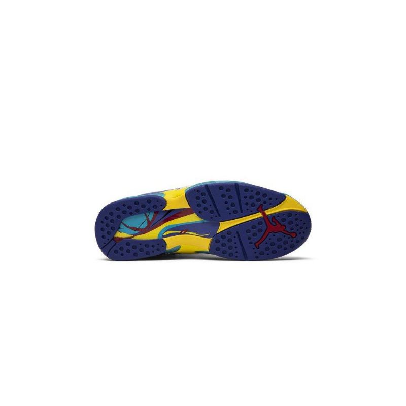 Air Jordan 8 Retro Valkoinen Sininen Harmaa Keltainen Naisten Kengät