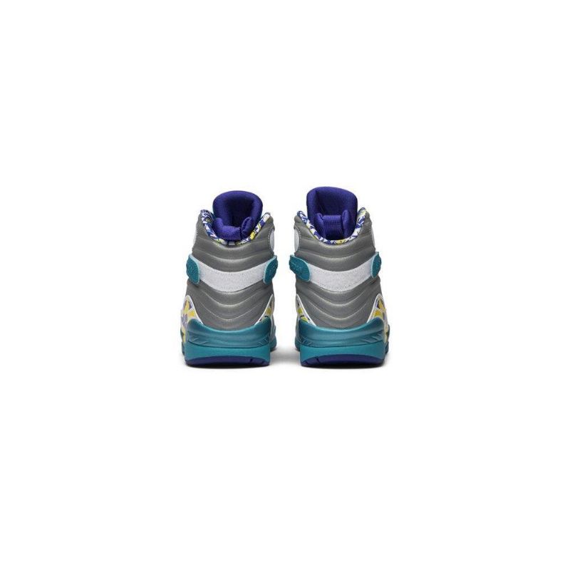 Air Jordan 8 Retro Valkoinen Sininen Harmaa Keltainen Naisten Kengät