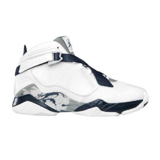 Air Jordan 8 Valkoiset Laivastonsiniset Harmaat Miesten Kengät
