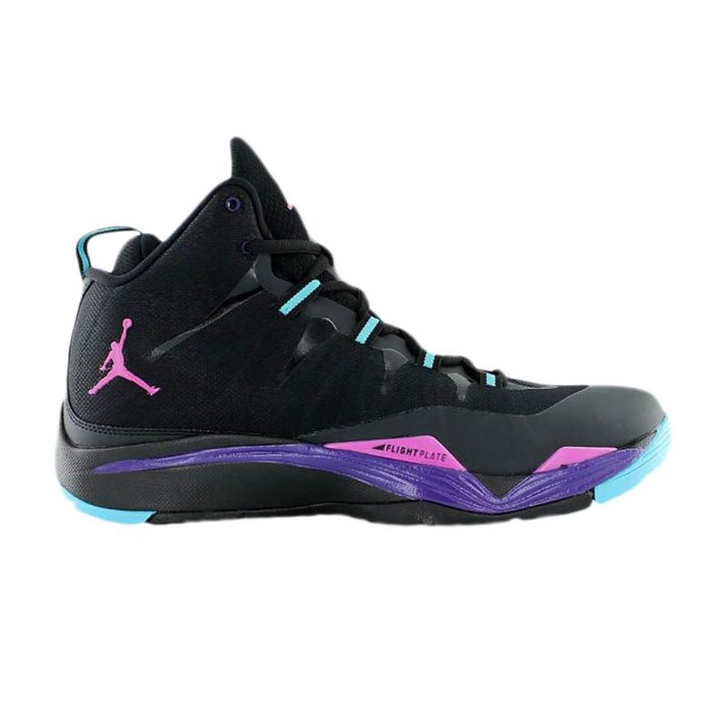 Air Jordan Super.fly 2 Mustat Vaaleanpunaiset Purppurasiniset Miesten Kengät