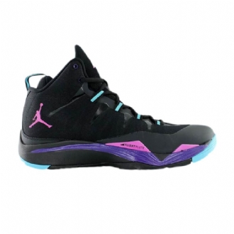 Air Jordan Super.fly 2 Mustat Vaaleanpunaiset Purppurasiniset Miesten Kengät