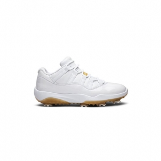 Air Jordan 11 Low Golf Valkoinen Kulta -miesten Kengät