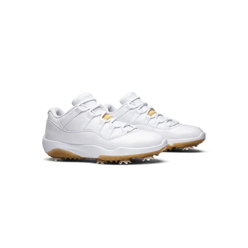 Air Jordan 11 Low Golf Valkoinen Kulta -miesten Kengät
