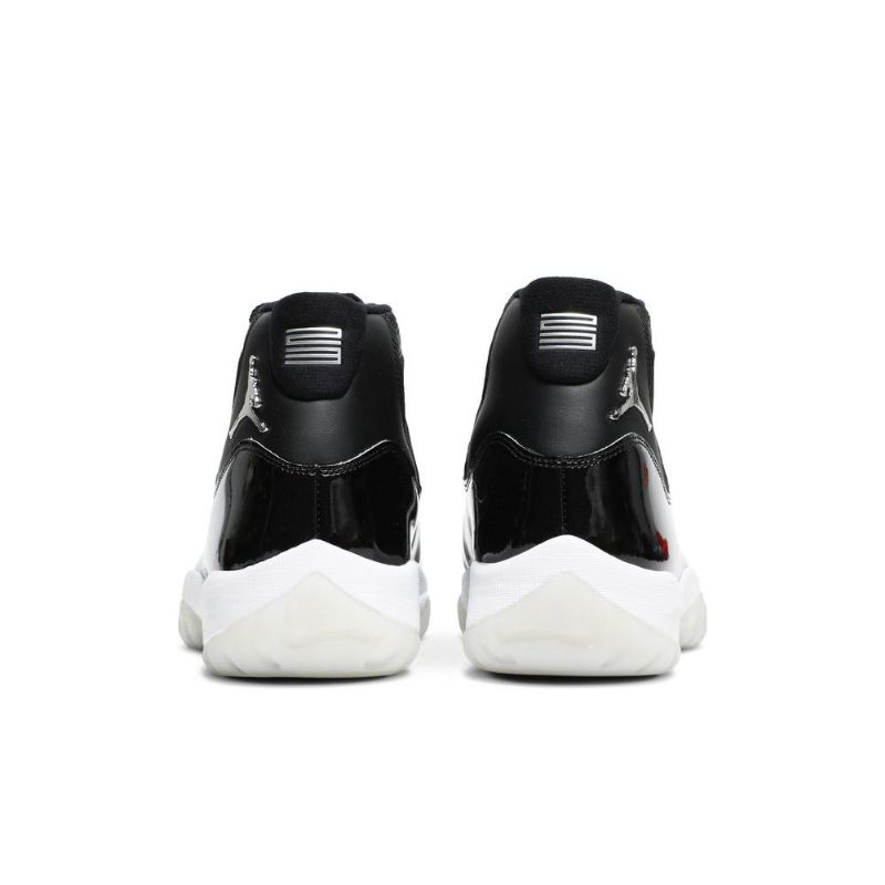 Air Jordan 11 Retro Mustavalkoinen Hopea Miesten Kengät