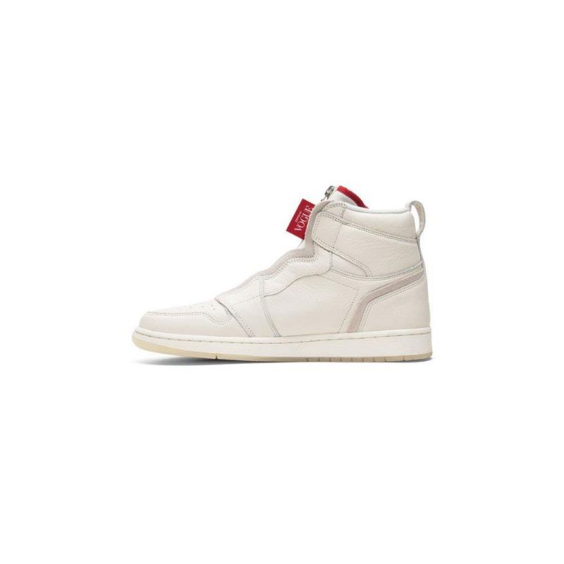 Air Jordan 1 Anna Wintour Retro Korkea Vetoketju Valkoinen Punaiset Naisten Kengät