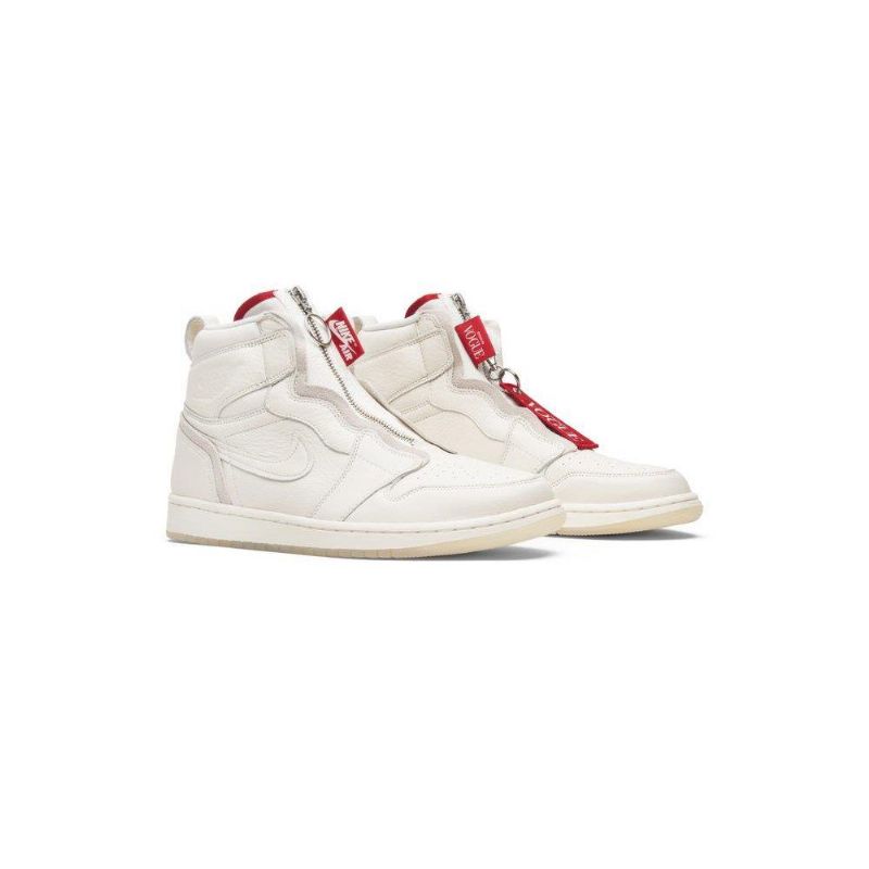 Air Jordan 1 Anna Wintour Retro Korkea Vetoketju Valkoinen Punaiset Naisten Kengät
