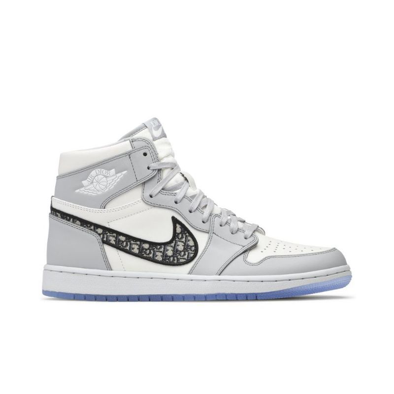 Air Jordan 1 Dior High Harmaa Valkoiset Mustat Miesten Kengät