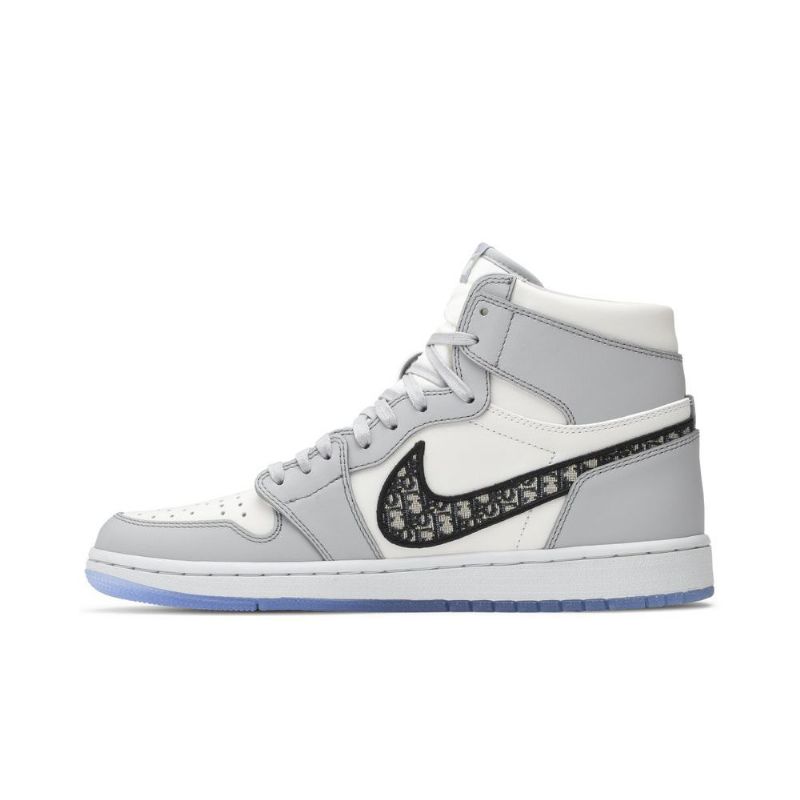 Air Jordan 1 Dior High Harmaa Valkoiset Mustat Miesten Kengät