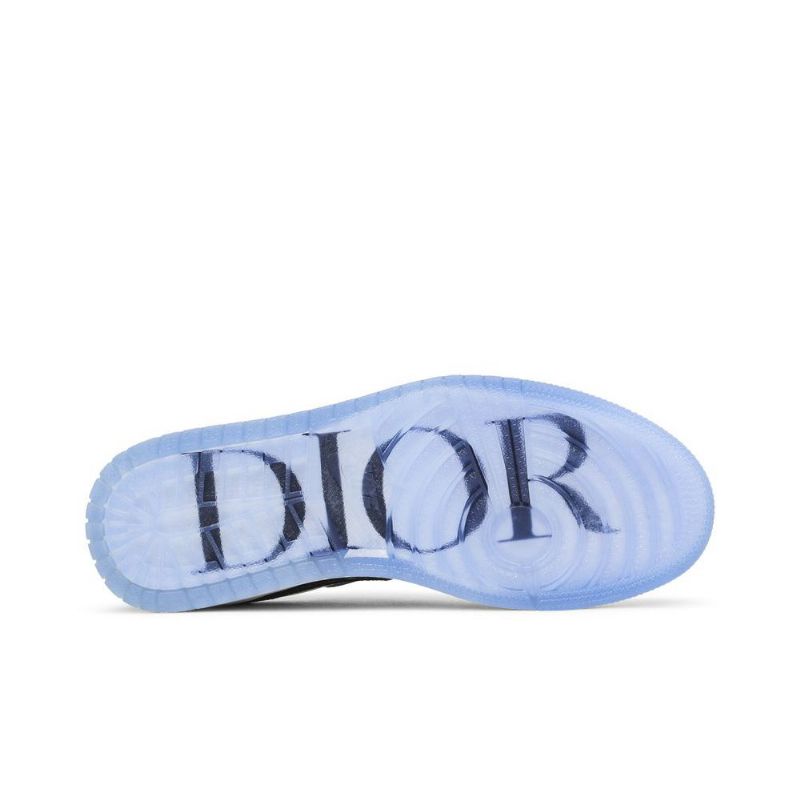 Air Jordan 1 Dior Matala Harmaa Valkoinen Musta Miesten Kengät