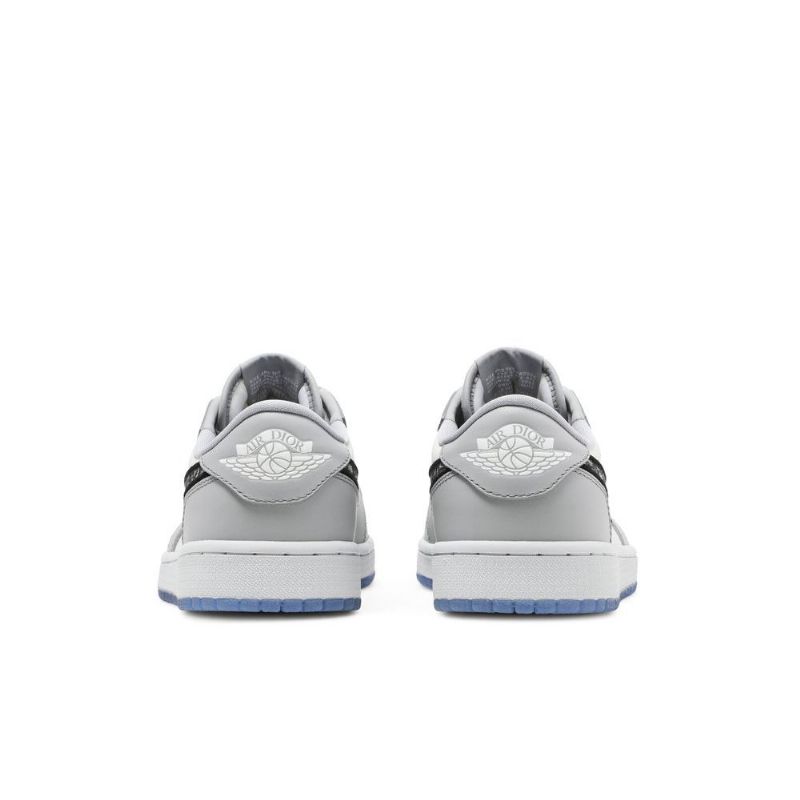 Air Jordan 1 Dior Matala Harmaa Valkoinen Musta Miesten Kengät