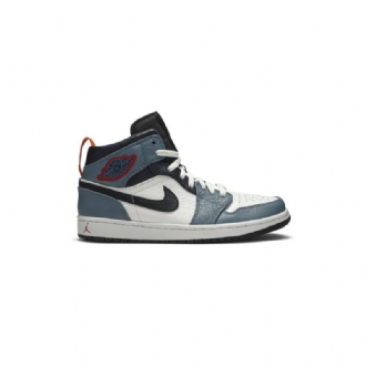 Air Jordan 1 Facetasm Mid Valkoinen Sininen Musta Miesten Kengät