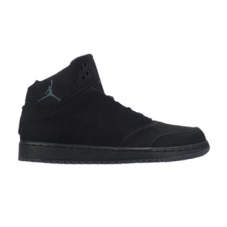 Air Jordan 1 Flight 5 Premium Mustat Harmaat Miesten Kengät