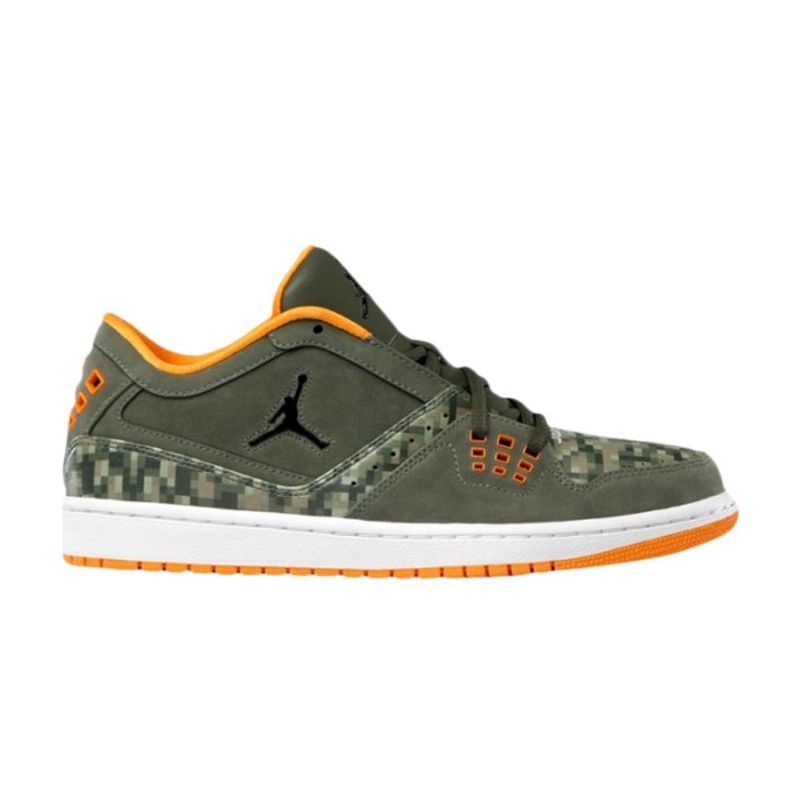 Air Jordan 1 Flight Matala Oliivinvihreä Oranssi Miesten Kengät