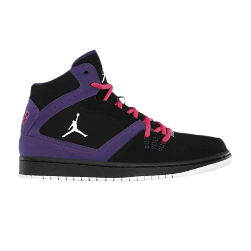 Air Jordan 1 Flight Musta Purppura Vaaleanpunainen Valkoinen Miesten Kengät