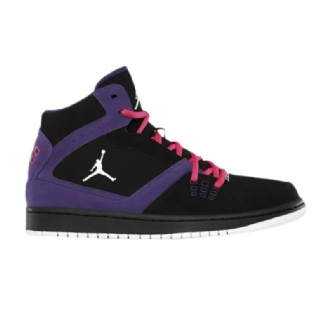 Air Jordan 1 Flight Musta Purppura Vaaleanpunainen Valkoinen Miesten Kengät